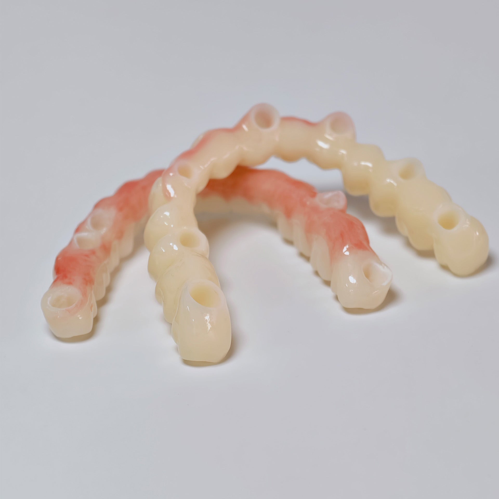 Full-Arch Zirconia Bridge And PMMA Bridge With Cement Retained