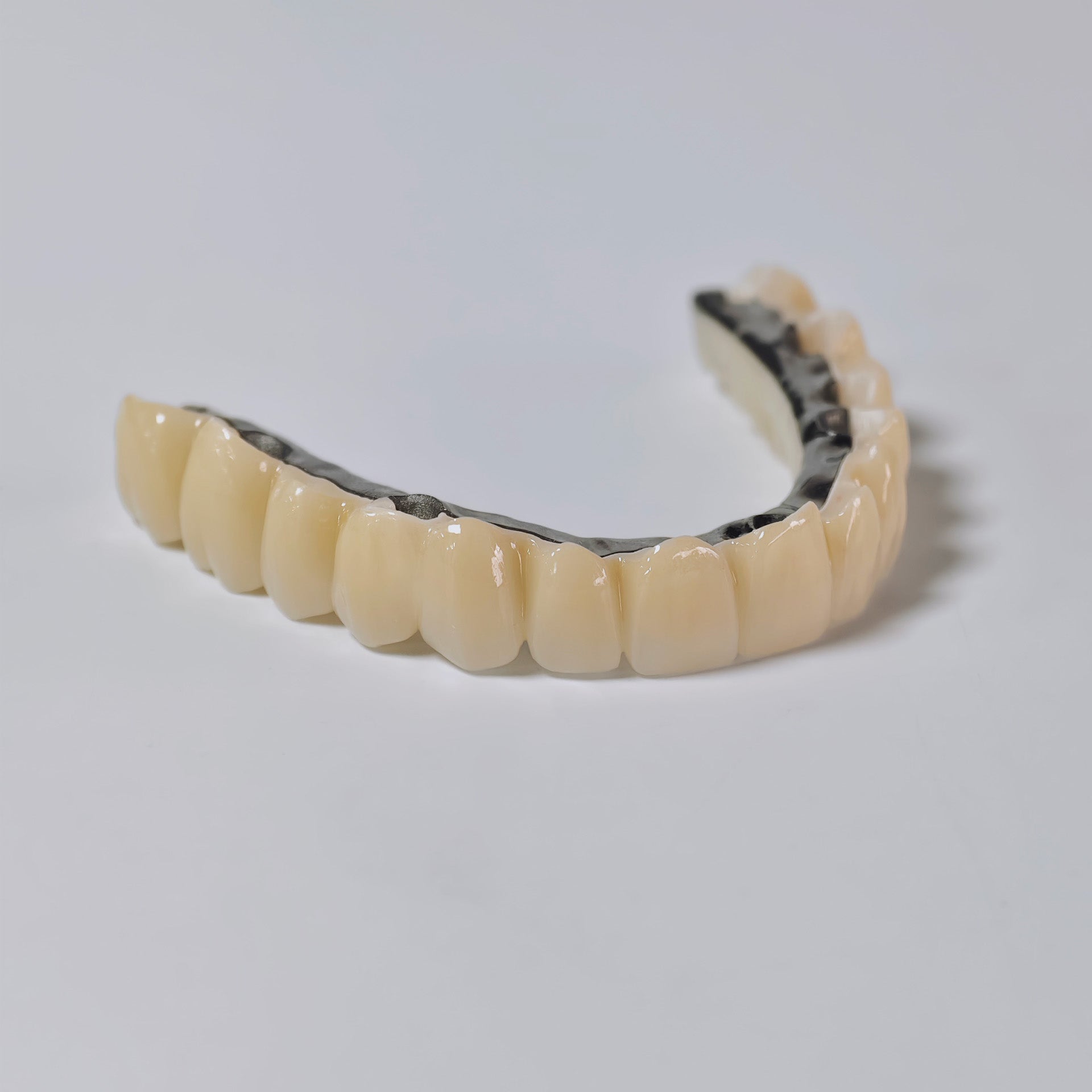Ti-Bar Titanium Nitride Metal Frame With Zirconia Bridge And Cement Retained