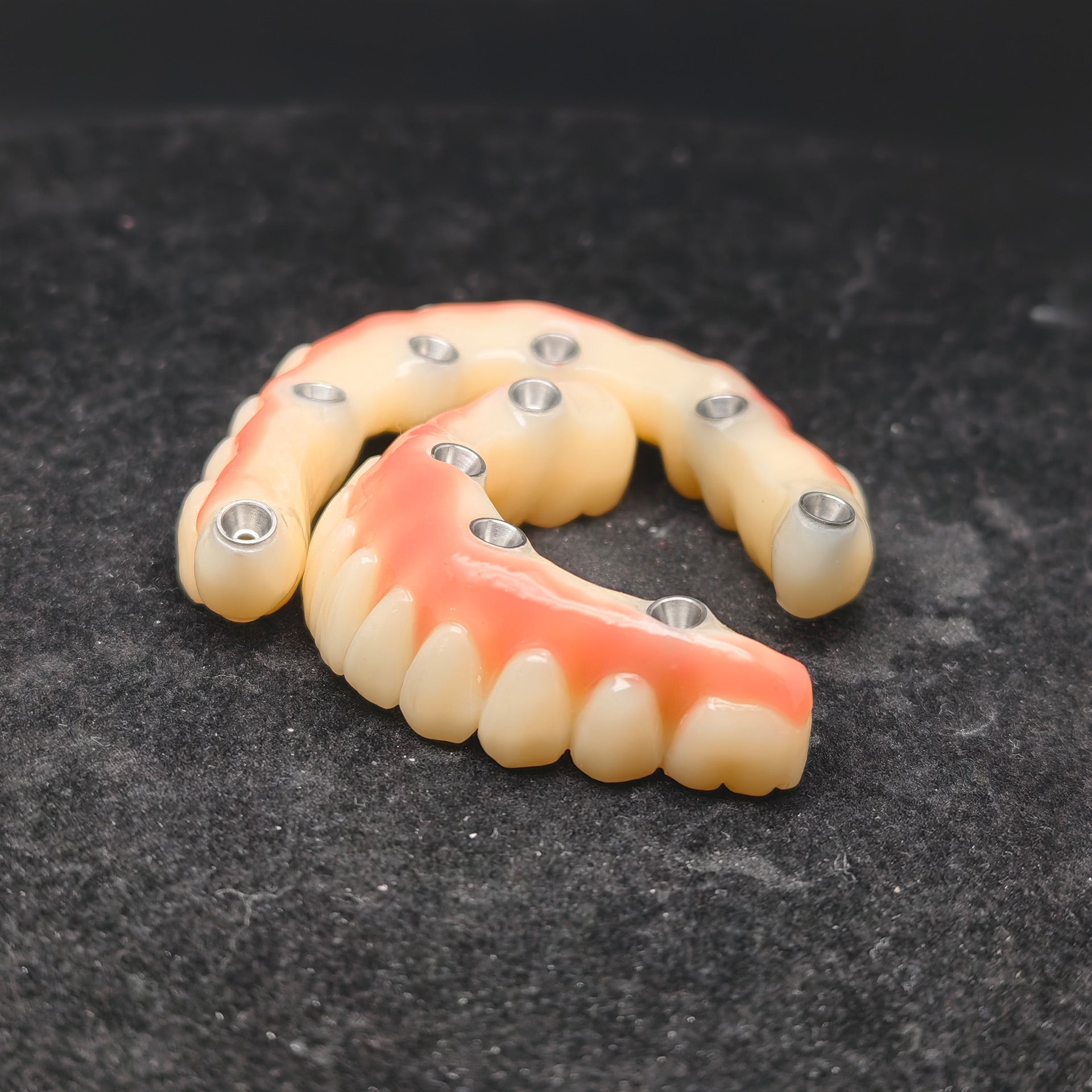PMMA Bridge With Ti-Base Screw Retained Trying For Full Arch Restoration