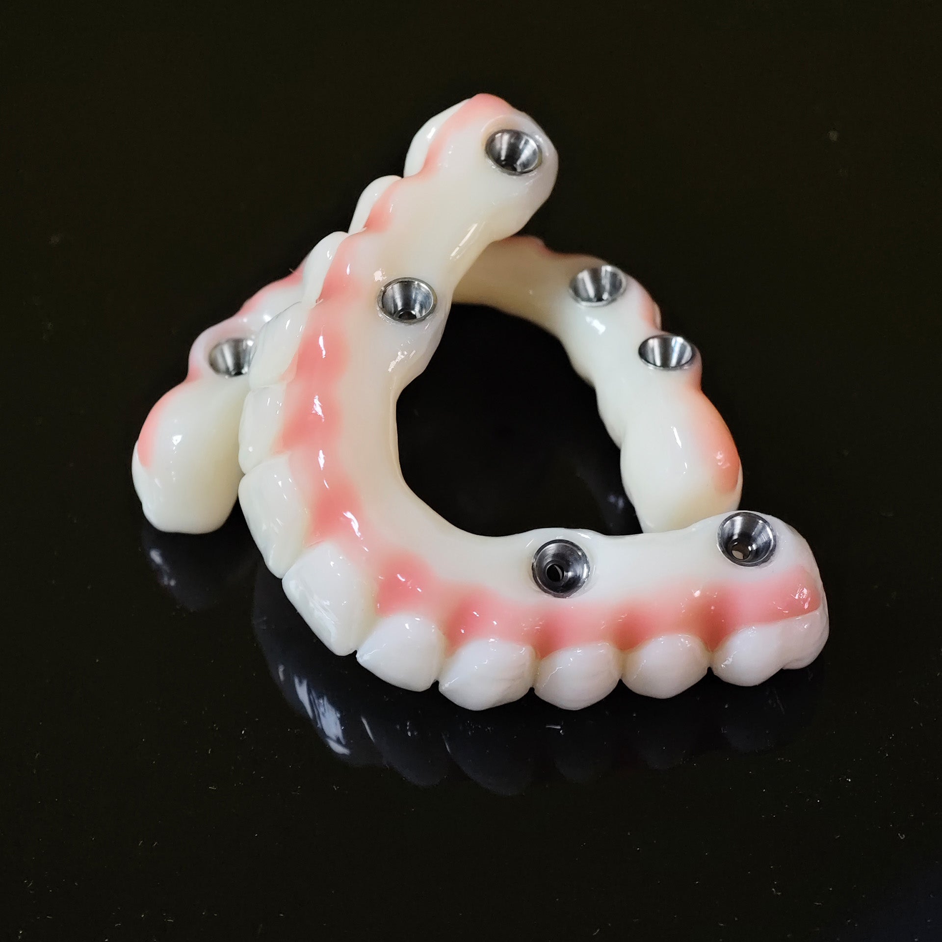 PMMA Bridge With Ti-Base Screw Retained Trying For Full Arch Restoration