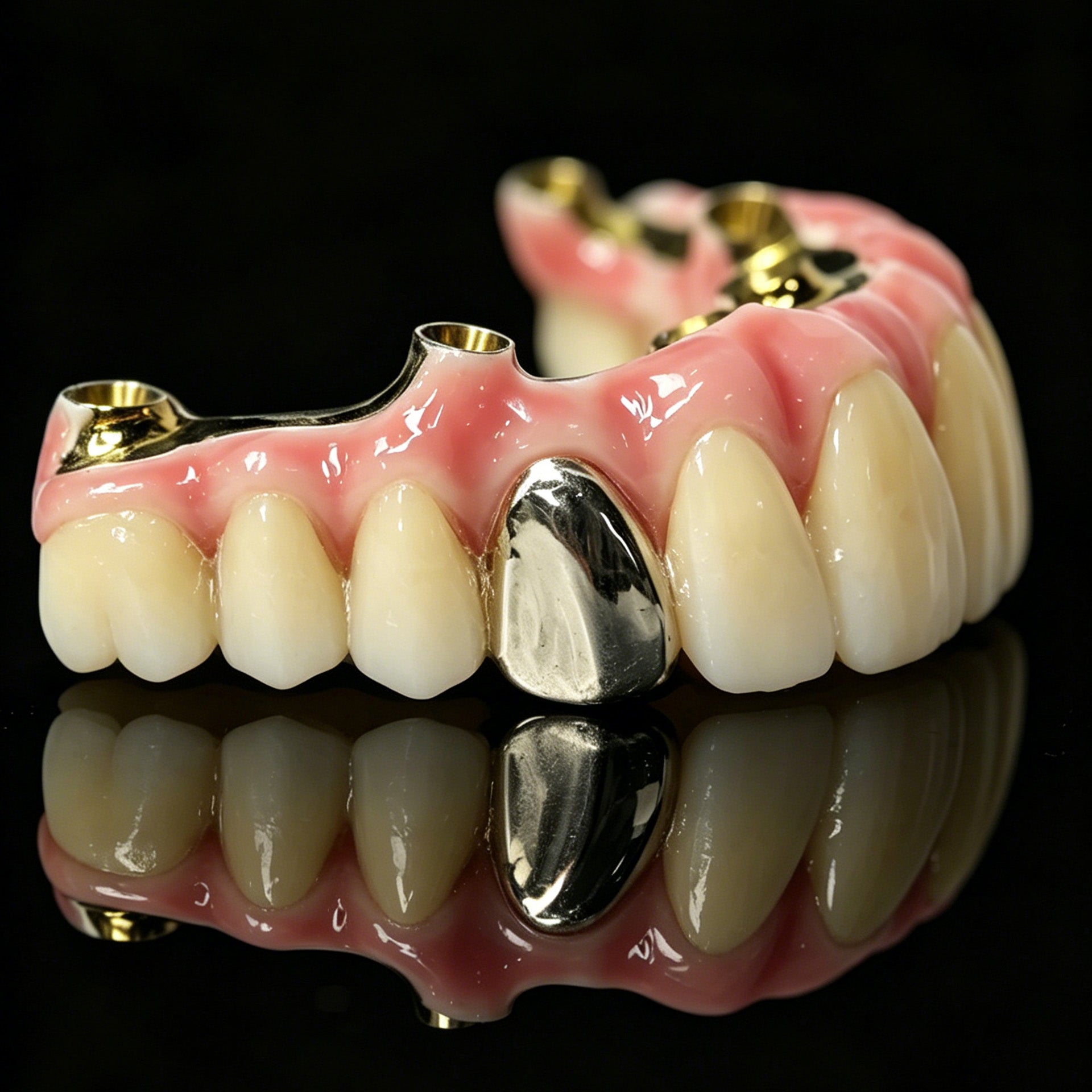 Malo Bridge With Gold-Plated Titanium Framework And A Gold Crown