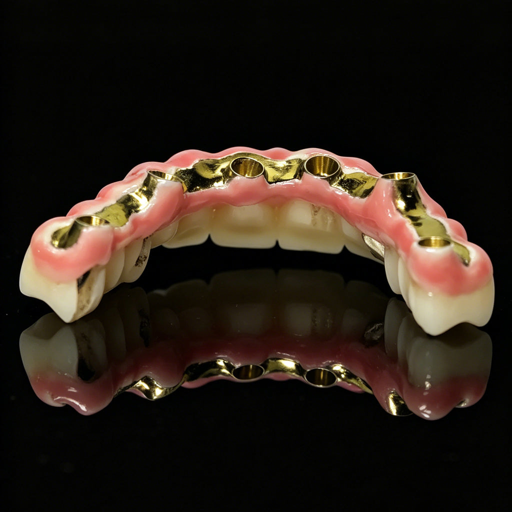 Malo Bridge With Gold-Plated Titanium Framework And A Gold Crown