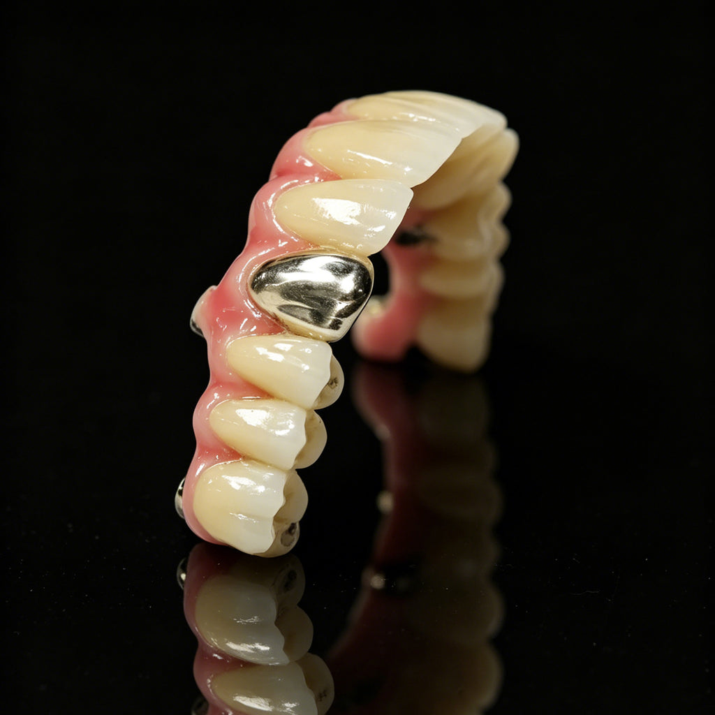 Malo Bridge With Gold-Plated Titanium Framework And A Gold Crown